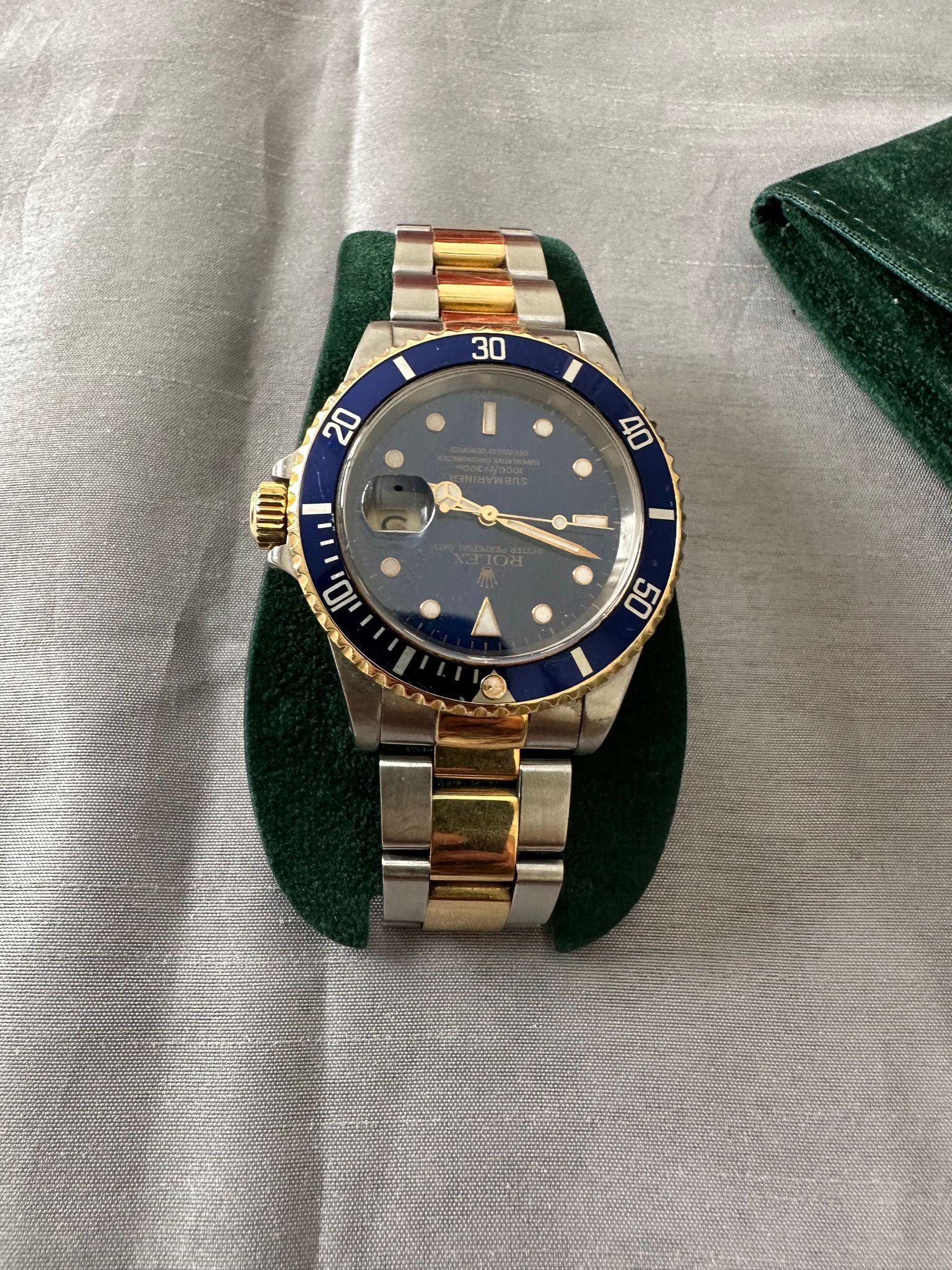 Rolex Submariner bicolore acier et or, cadran et lunette bleus